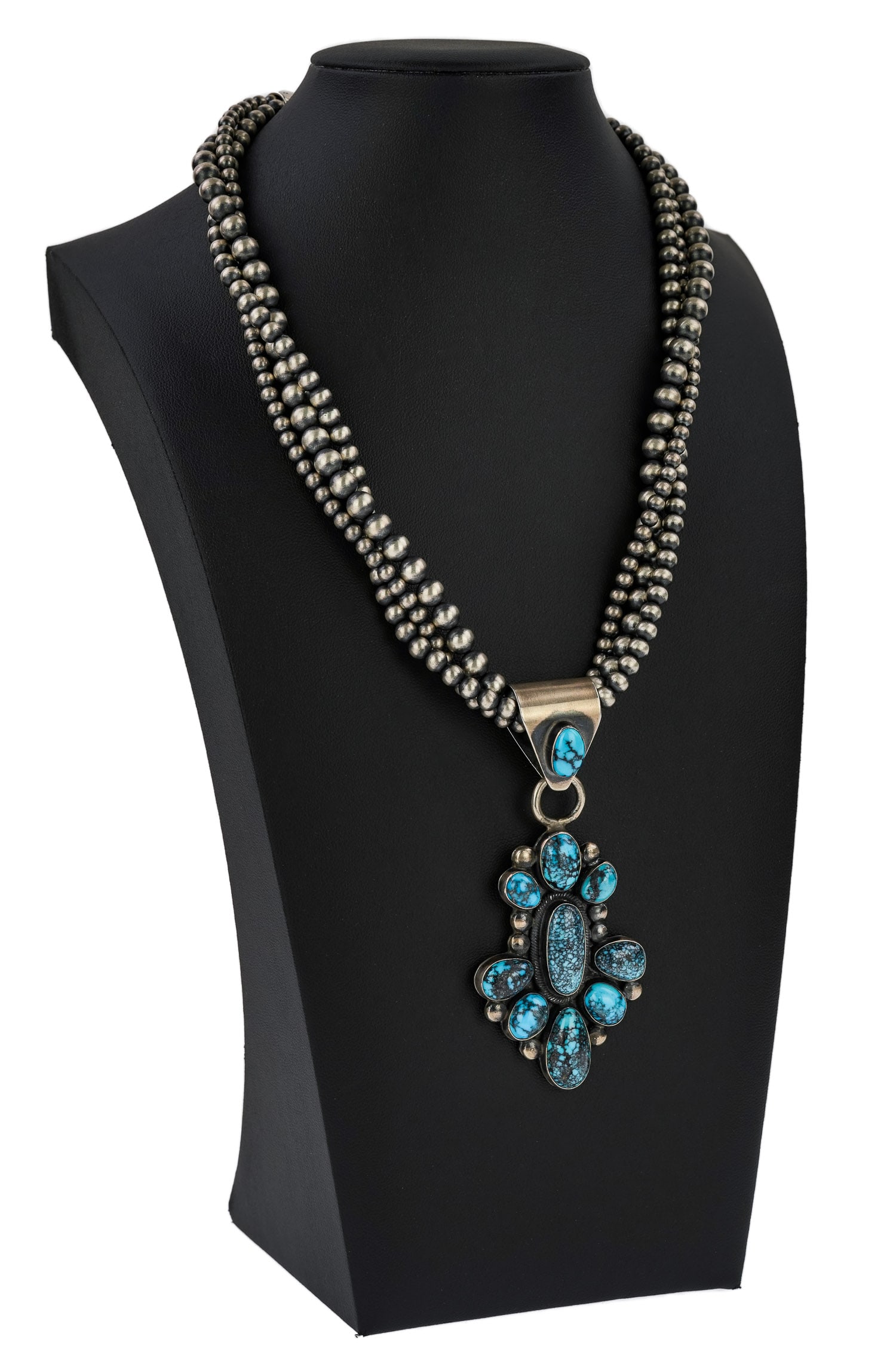 Navajo Sterling & Hubie Turquoise Pendant and Chain (1 of 6)