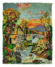 Anna Mary Robertson "Grandma" Moses (AM 1860-1961) Landscape with a Mill