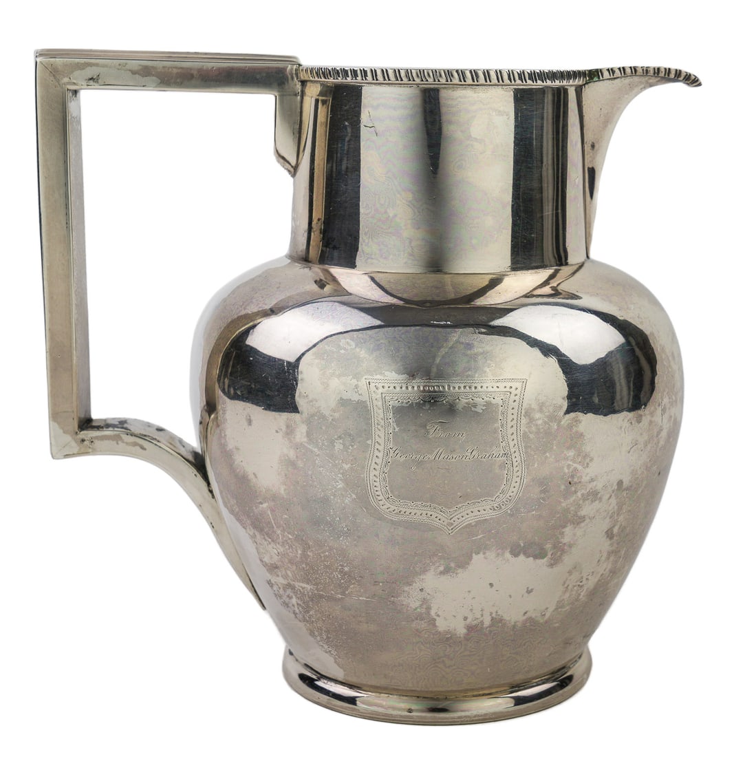 Important ca. 1860 New Orleans Silver Pitcher (1 of 7)