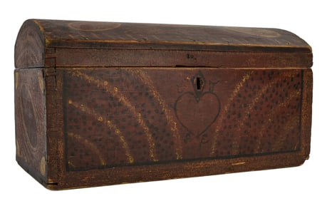 Vermont Paint Decorated Dome Top Box