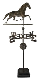 Late 19th c Copper Running Horse Weathervane