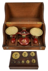 Cased Fairbanks #3 Cast Iron Scale with Weights