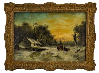 Albert L'Enfant (FR 19th c ) Winter Mill