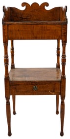 Early 19th c Sheraton Tiger Maple Washstand