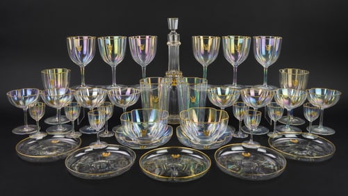 36 pcs. Webb Family Crest Enameled Stemware