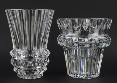 Two Baccarat Crystal Exhibition Vases