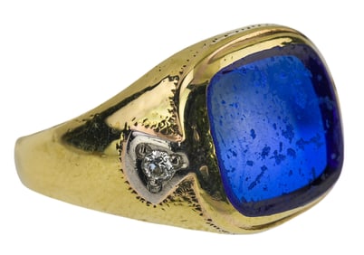 Men's Sapphire & Diamond Ring