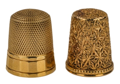 2 14k Yellow Gold Thimbles