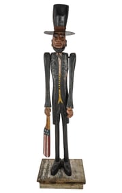 Folky Outsider Art Abraham Lincoln Whirlygig