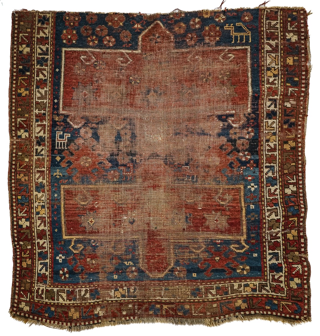 19th c Antique Kazak Shield Prayer Rug (1 of 5)