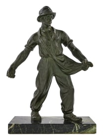 After Johannes Dommisse Bronze Farmer Sowing Seed