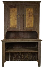 19th c Ontario Pine Stepback Cupboard