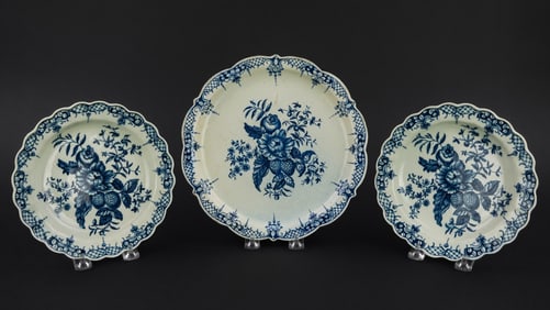 3 Dr. Wall Worcester Porcelain Plates