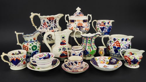 Collection of 16 pcs Gaudy Dutch and Gaudy Welsh