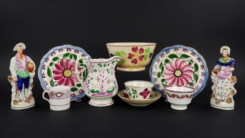 10 pcs. of Early Porcelain incl. Pink Luster