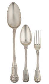 3 pcs. English Sterling Georgian Shell Flatware