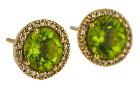 Peridot & Diamond Earrings