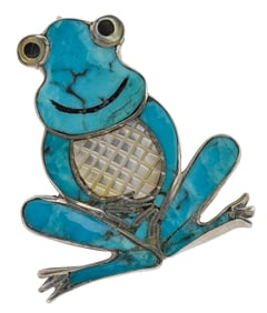 Southwest Frog Brooch Pin