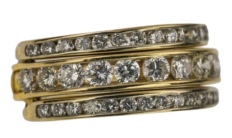 Diamond & Yellow Sapphire Hinged Band