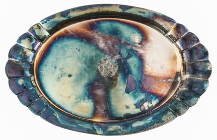 German 800 Silver Handwrought Oval Serving Tray