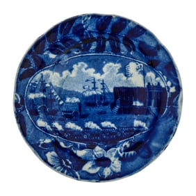 Oval Landing of Lafayette Staffordshire Cup Plate