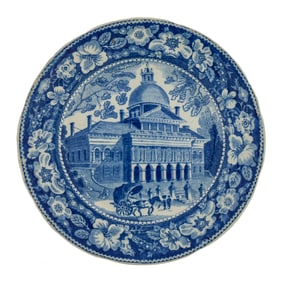 Boston State House Staffordshire Cup Plate