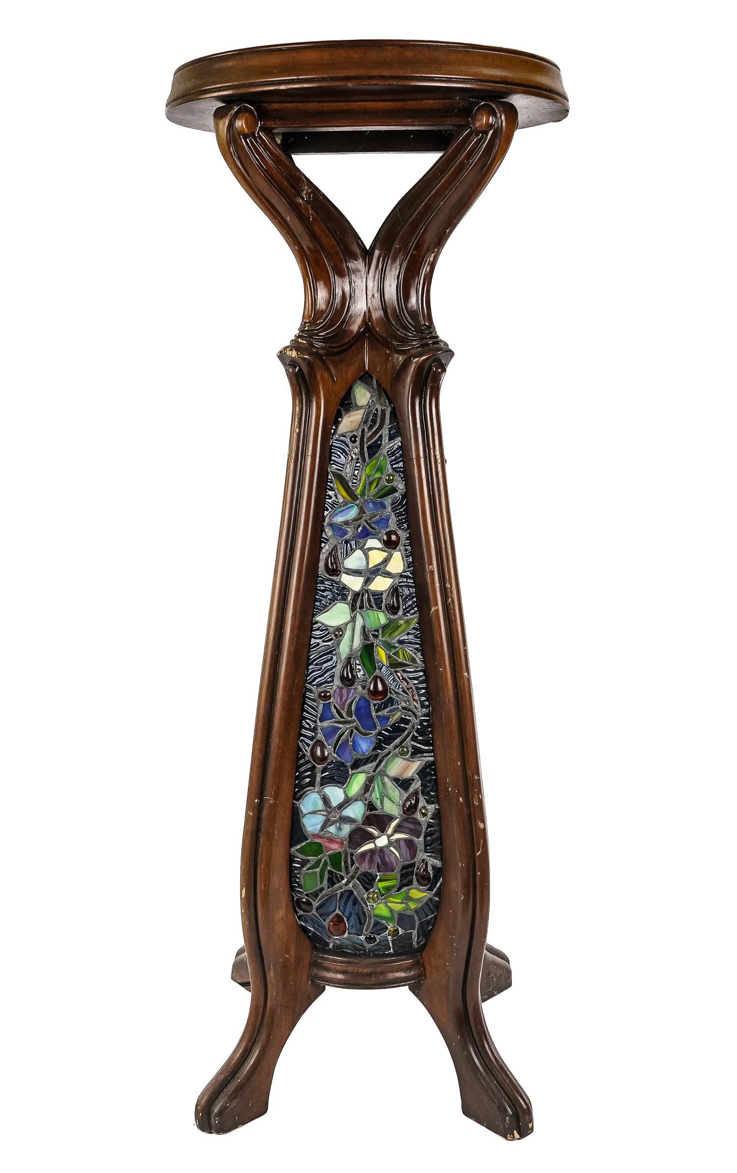 Mid 20th c Leaded Glass Lamp Stand (1 of 4)