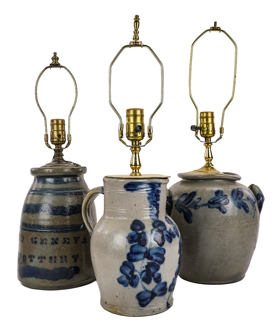 3 Pennsylvania Cobalt Decorated Stoneware Vessels (1 of 5)