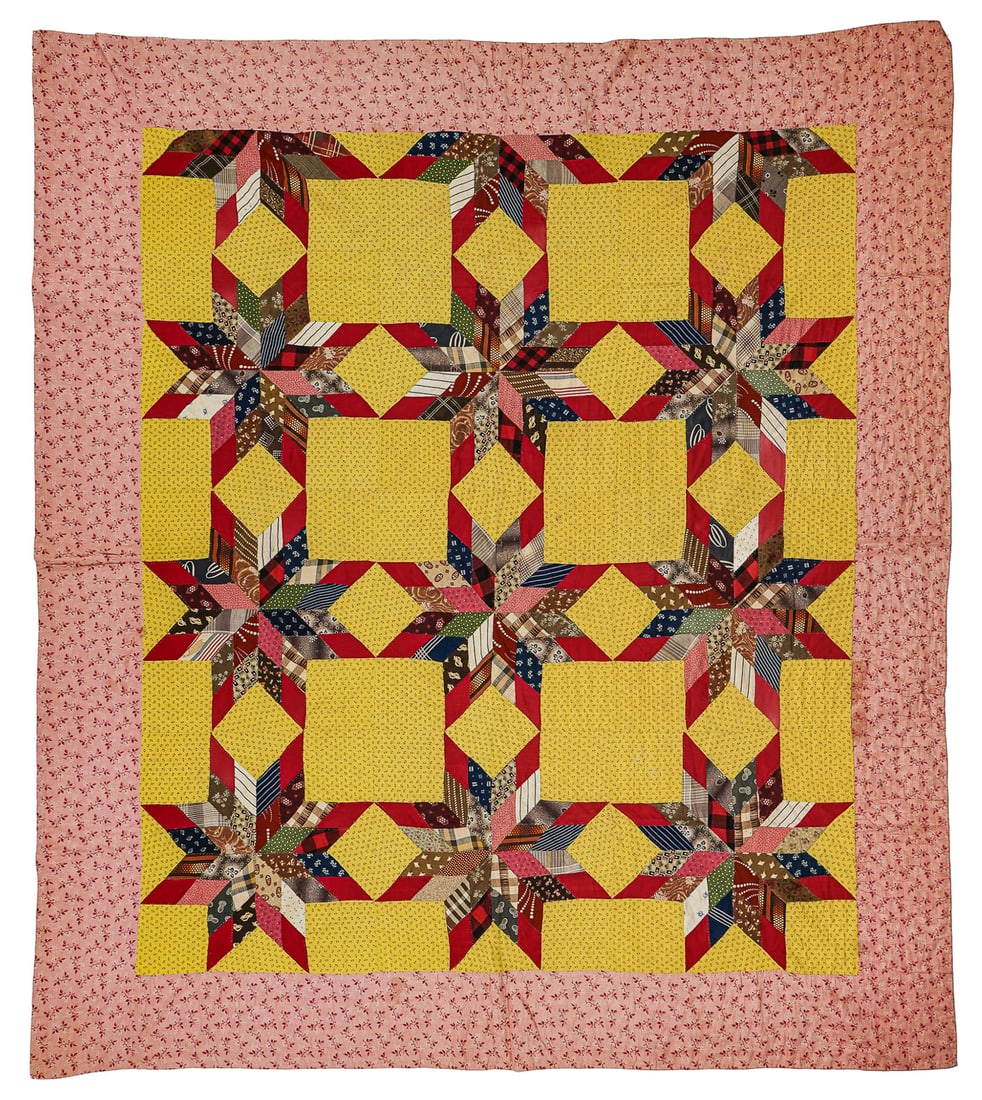 19th c PA Pieced Geometric Pattern Quilt (1 of 4)