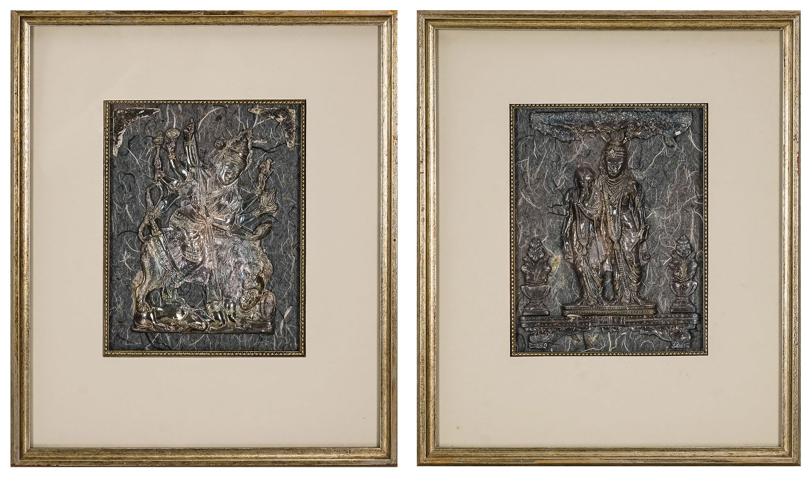 Pair of Indo Asian Silver Repousse Hindu Plaques (1 of 7)
