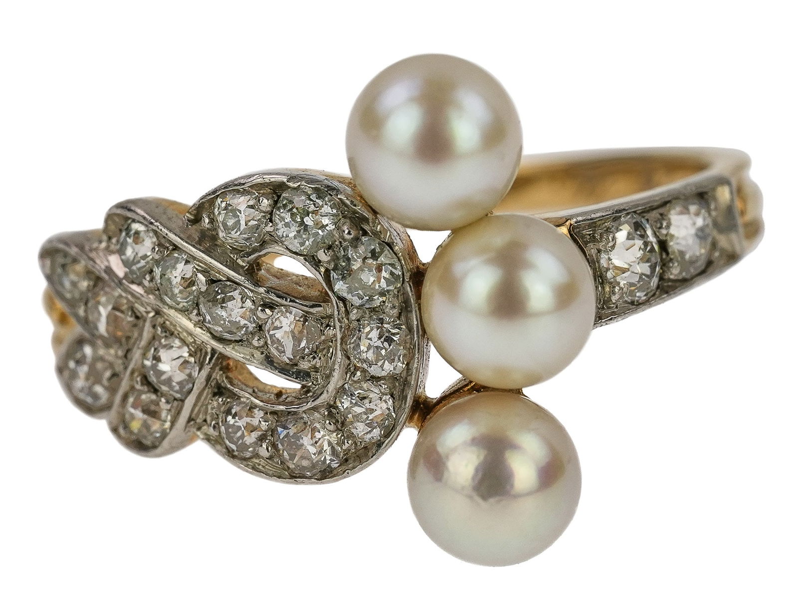 19th c Pearl, Diamond, & Gold Ring (1 of 6)