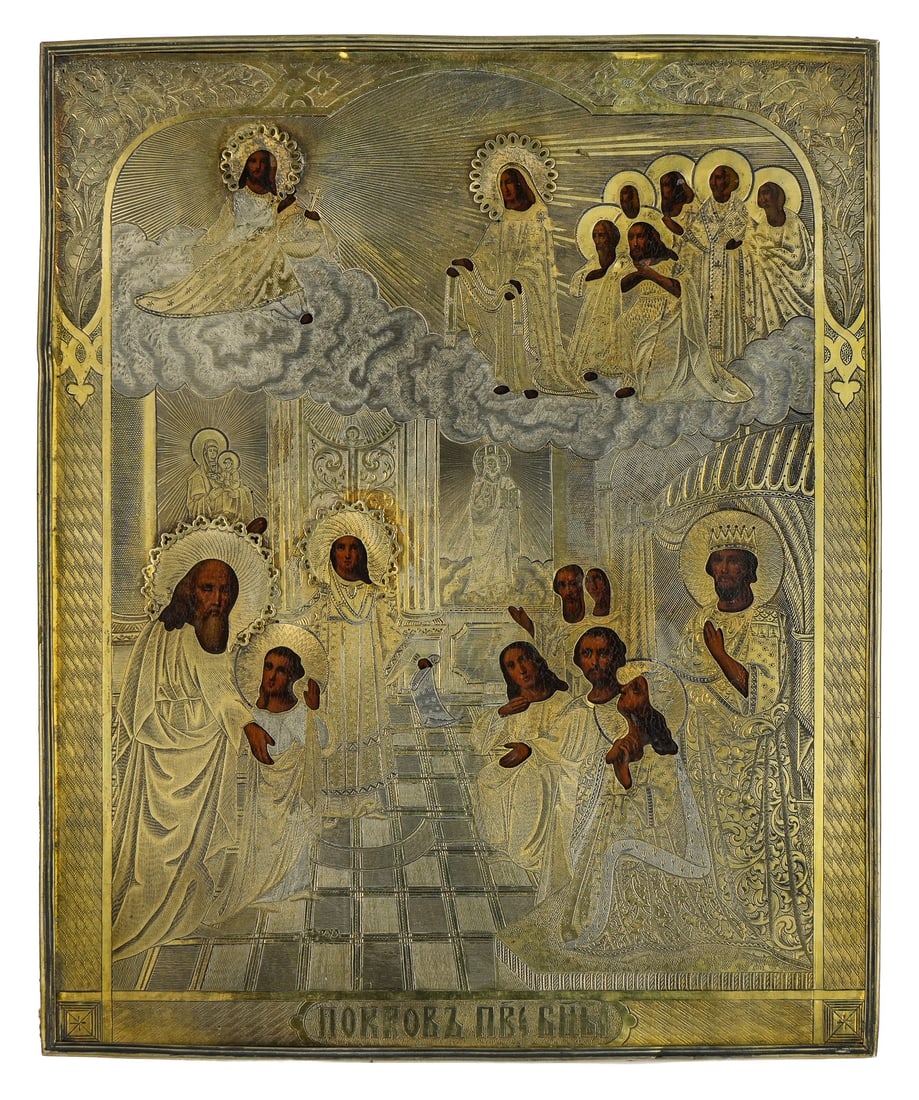 1879 Russian Icon Mother of God Pokrov (1 of 6)