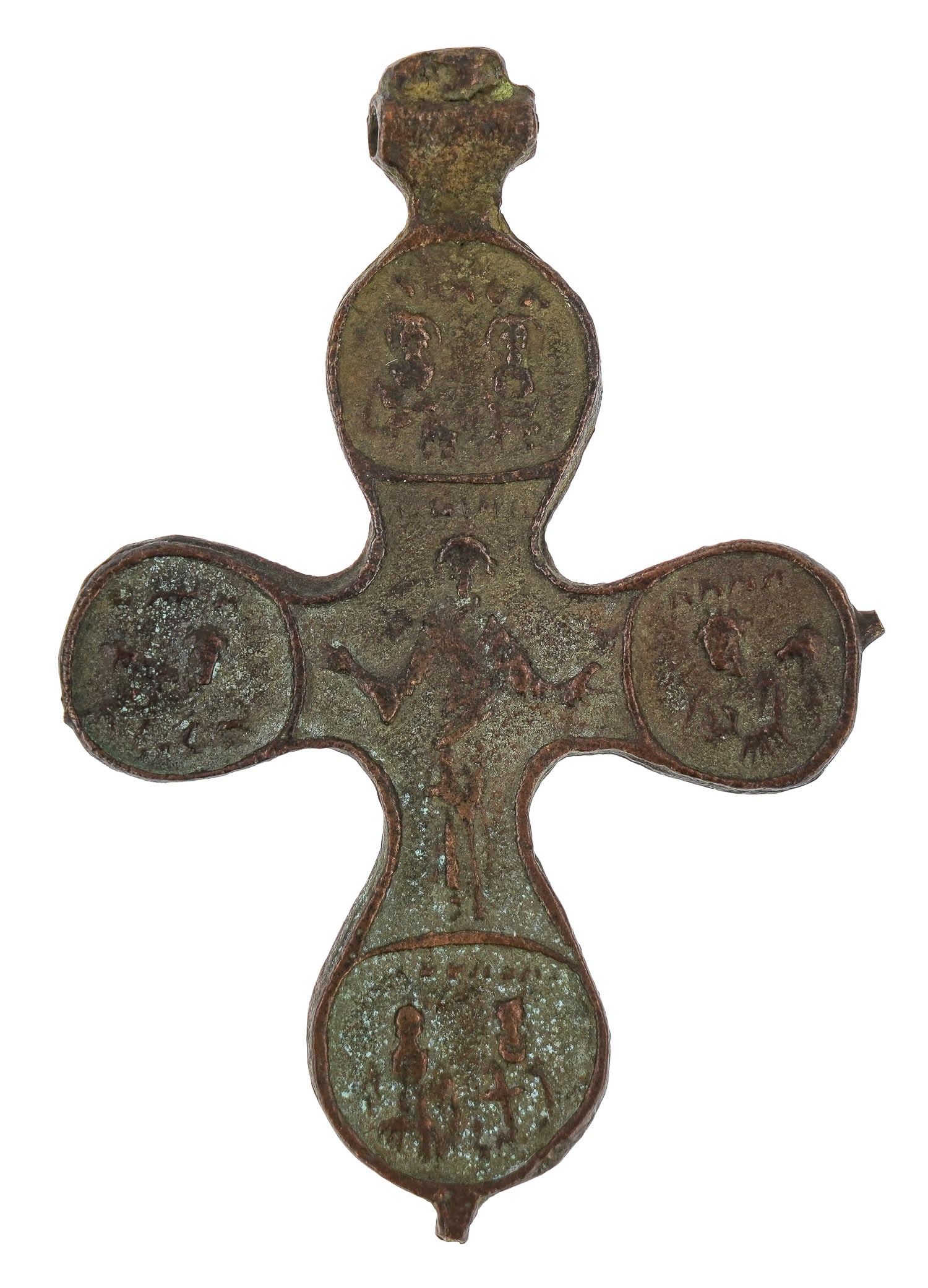 15th c Russian Bronze Pectoral Cross (1 of 3)