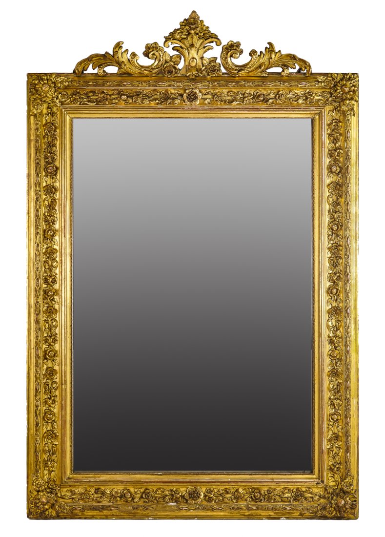 19th c Gilt Gesso Overmantel Mirror (1 of 6)