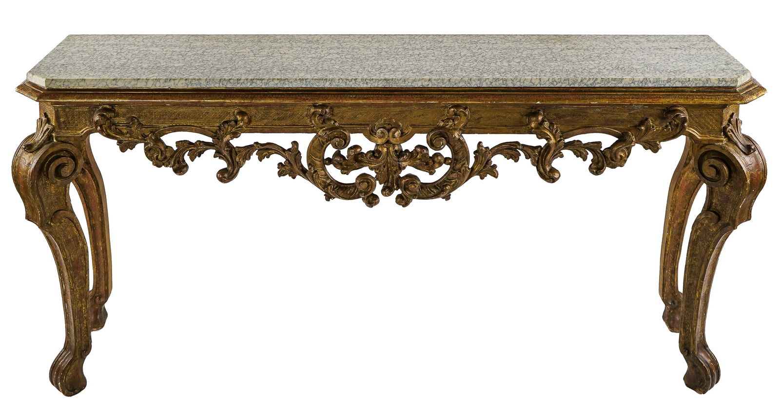 19th c Gilt Marble Top Console Table (1 of 9)