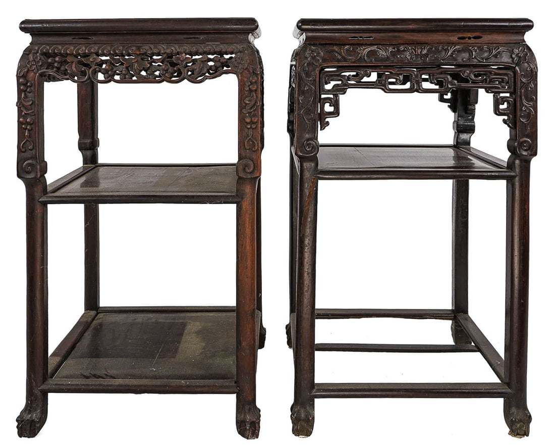 Two Chinese Hardwood Plant Stands (1 of 7)