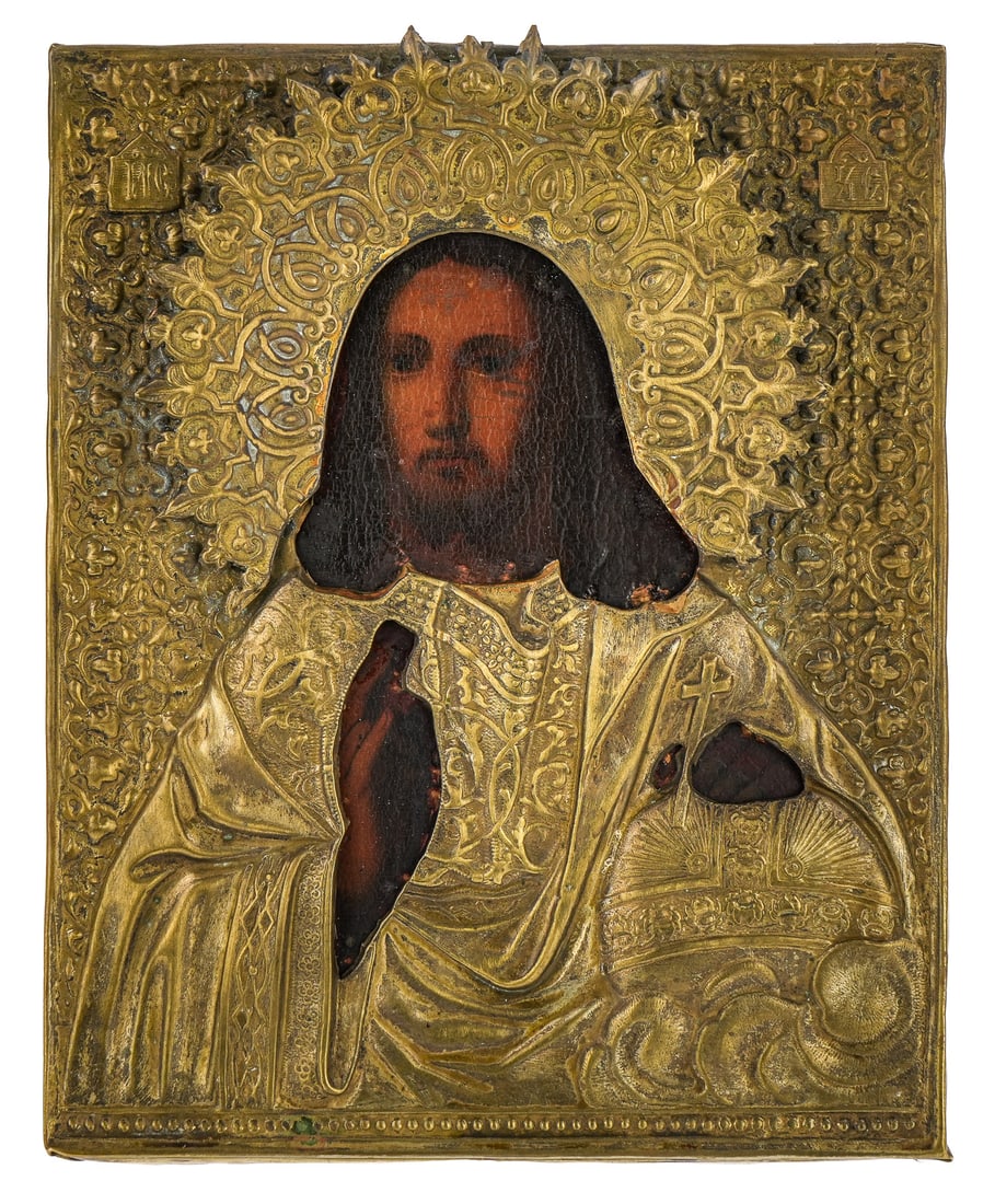 Ca 1800 Russian Christ Pantocrator Icon (1 of 5)