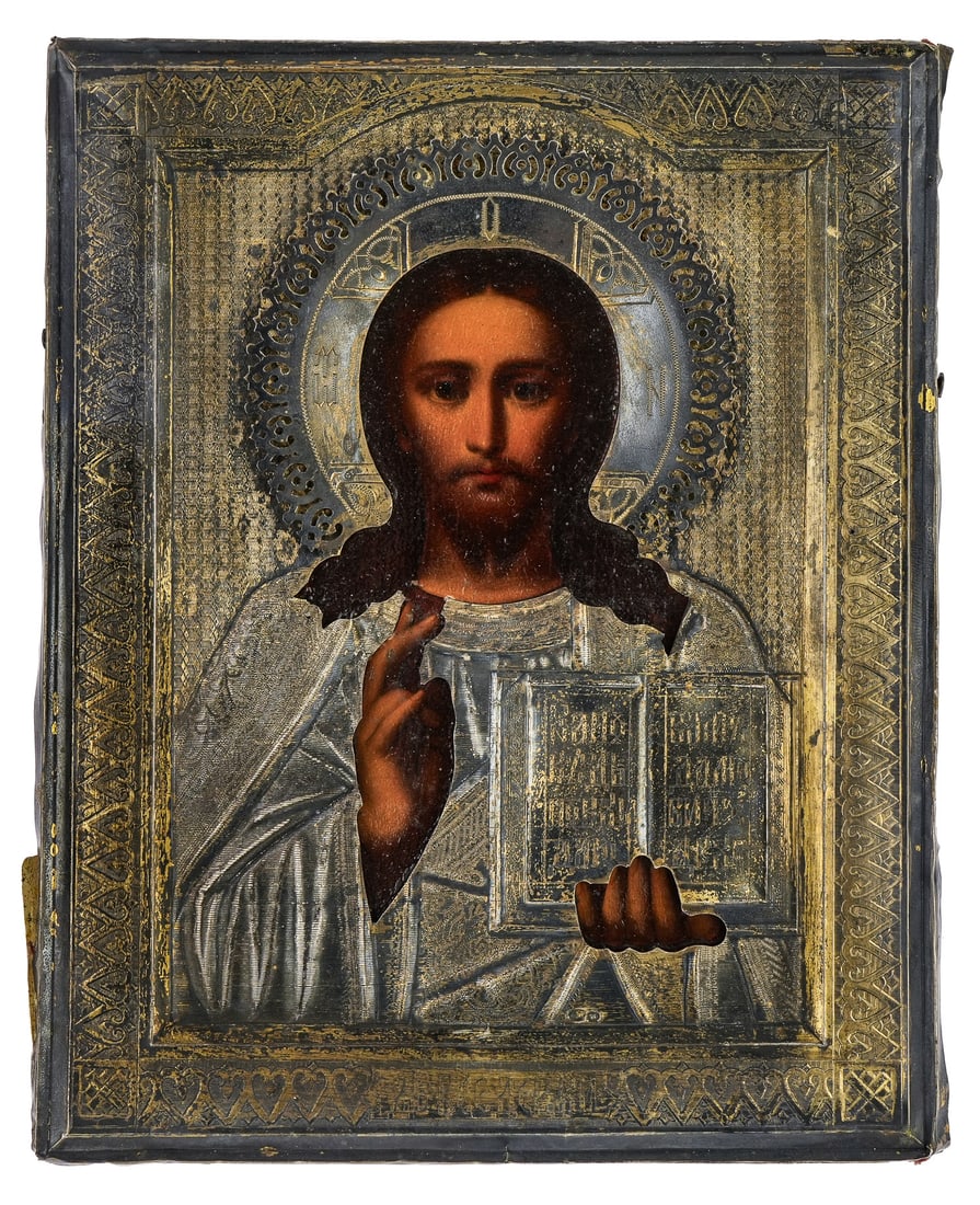 19th c Russian Christ Pantocrator Icon (1 of 7)