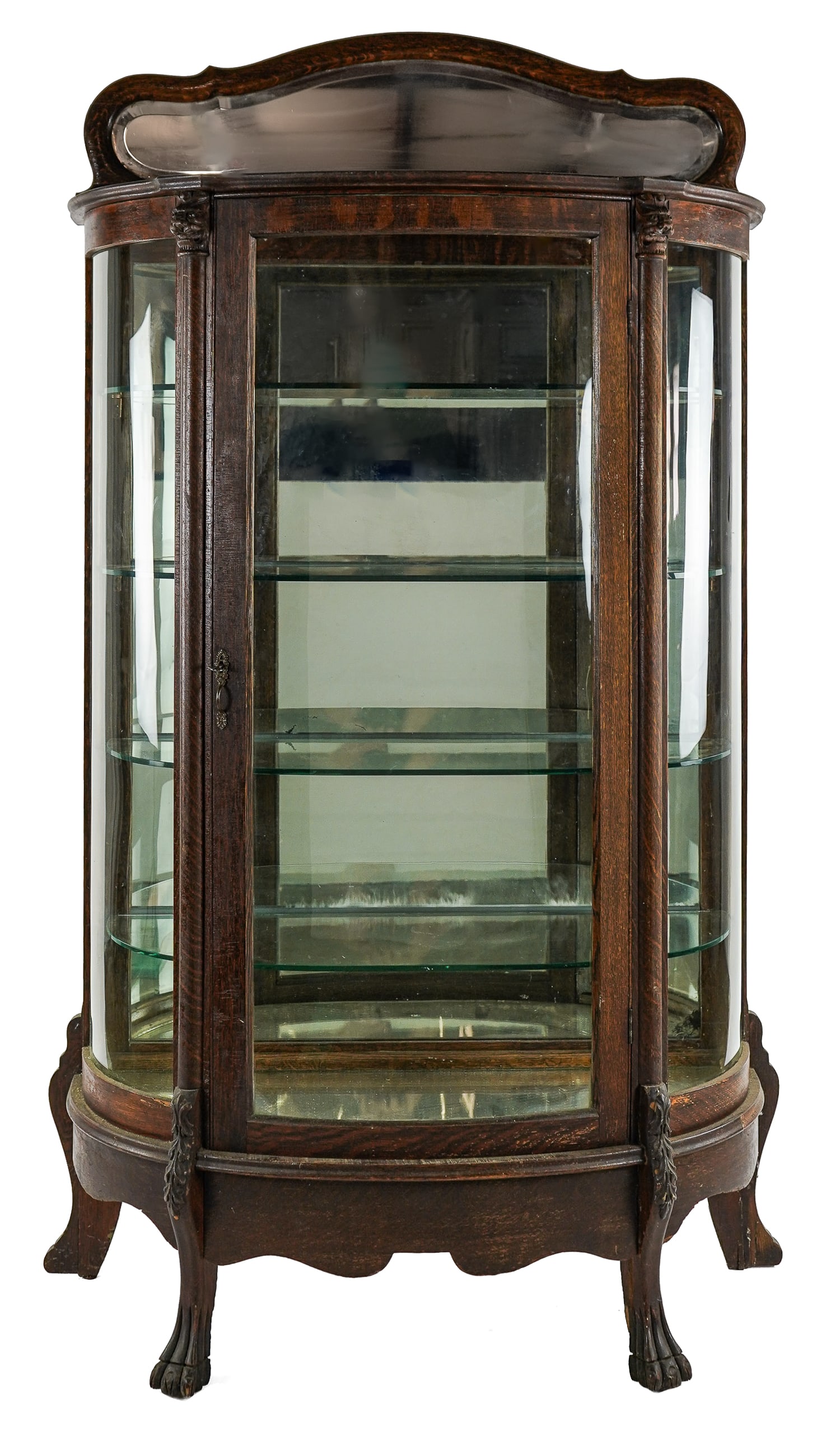 19th c Oak Victorian china Cabinet (1 of 12)