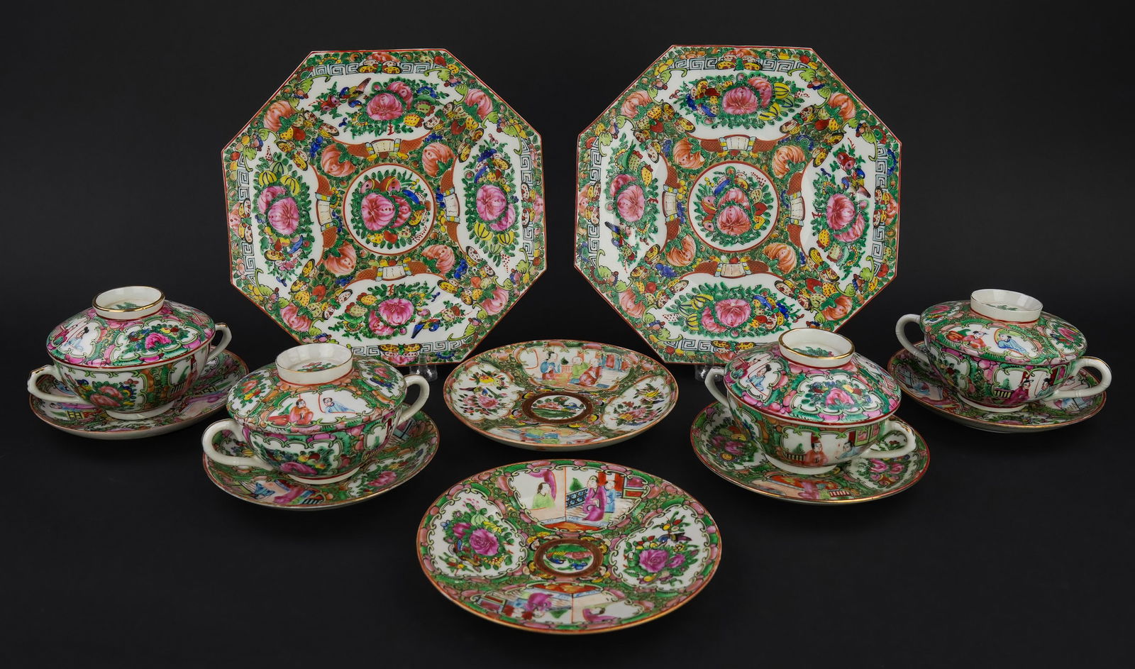 16 pcs. Rose Medallion Porcelain Tableware (1 of 6)