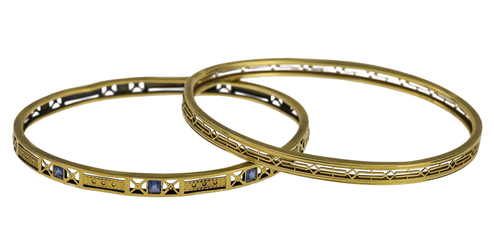 2 14k White Gold Bangles (1 of 4)