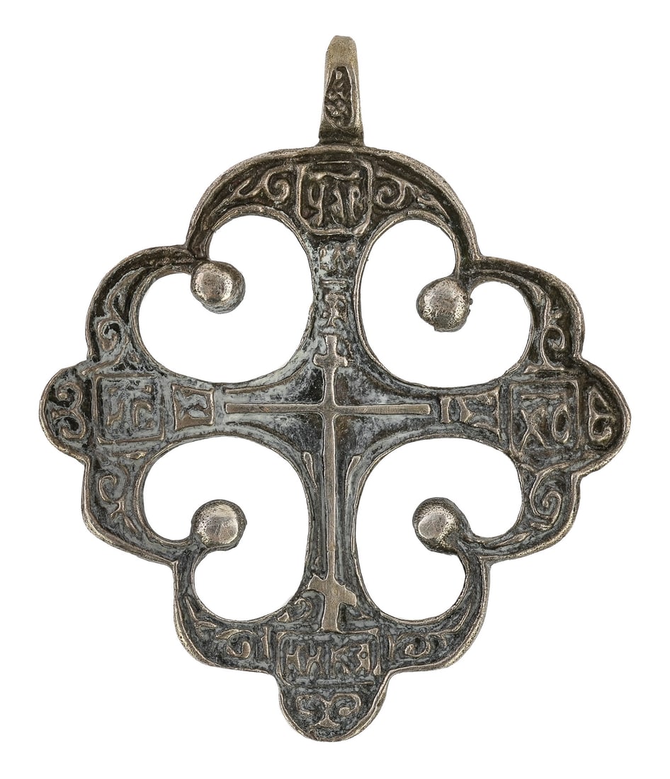 19th c Russian Silver Baptismal Cross (1 of 3)