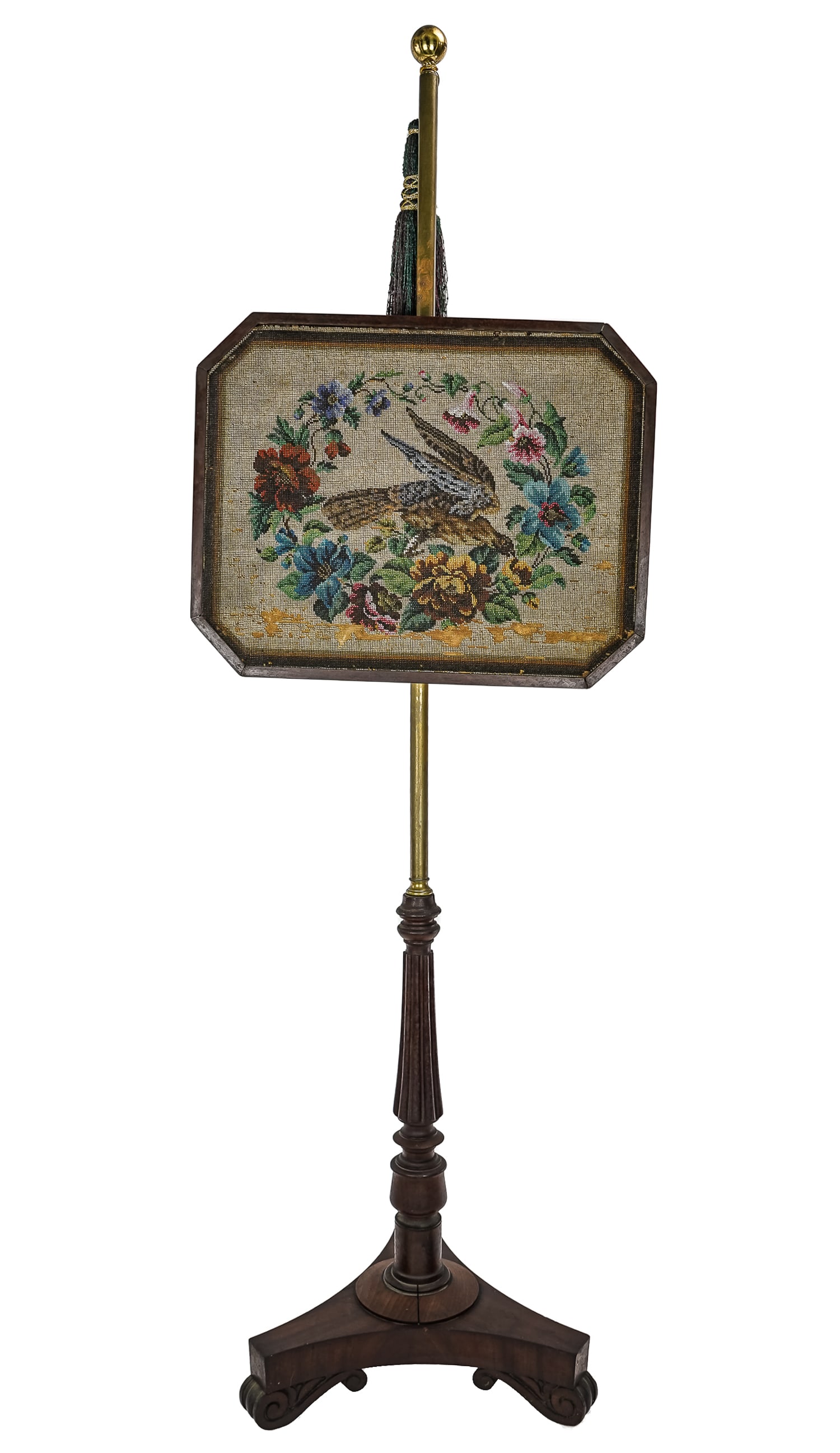 Victorian Mahogany & Beadwork Fire Screen (1 of 5)