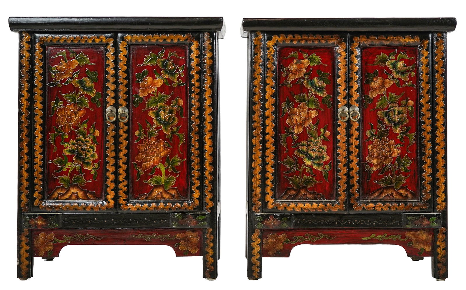 Pair of 20th c Chinese Lacquered cabinets (1 of 7)