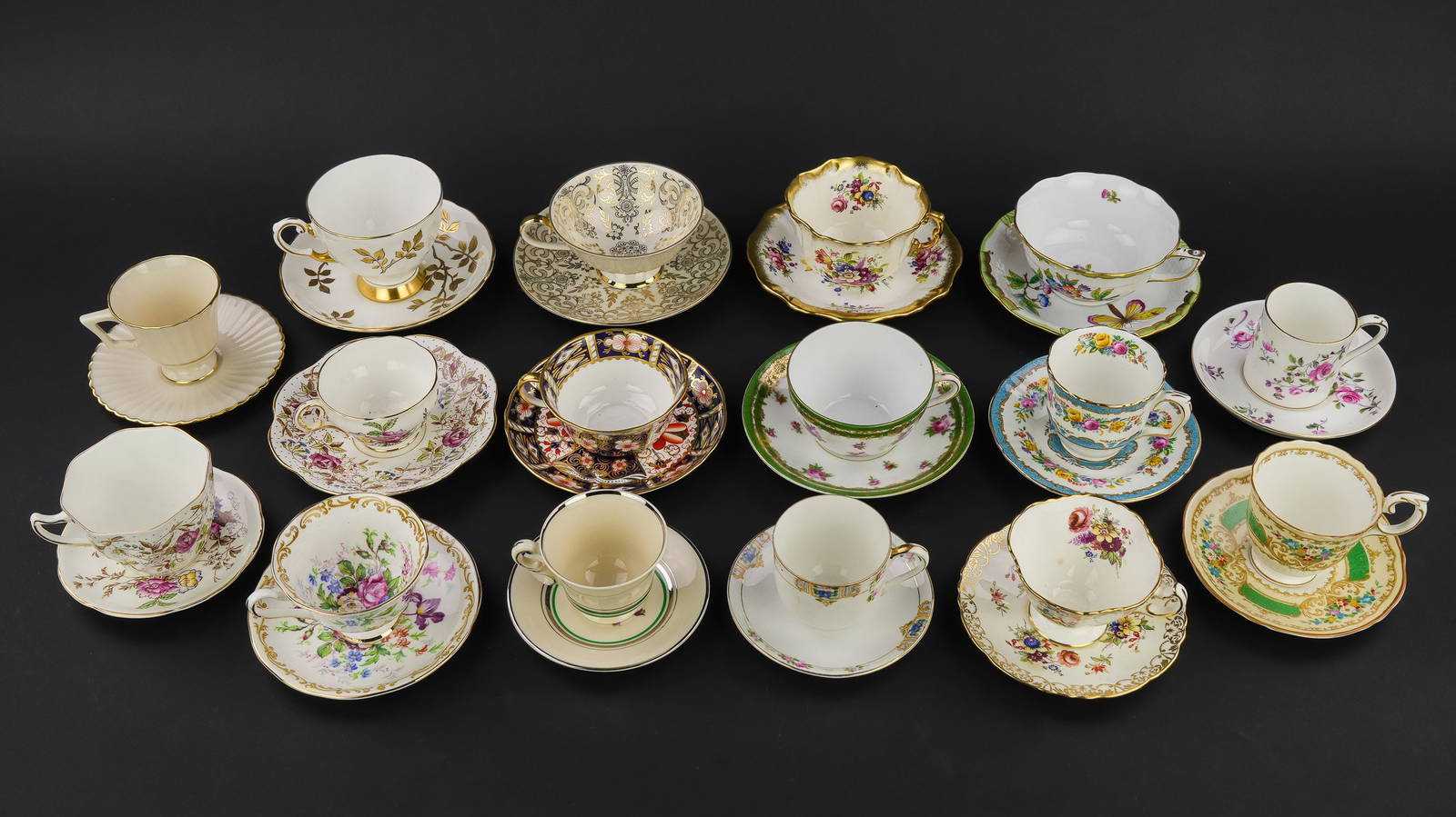 Collection Of 16 Teacups And Saucers Incl. Herend Auction