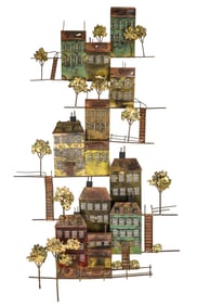 C Jere MCM Cityscape Wall Sculpture