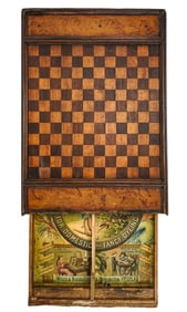 Checkerboard with Diamond Dye Tin Litho Panel