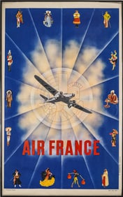 Vintage 1938 Air France Poster