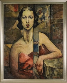 Jane Gallatin Powers (AM 1868-1944) Portait of a woman in a deco style