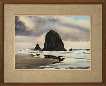 Churchill Ettinger (AM 1903-1984) Haystack Rock